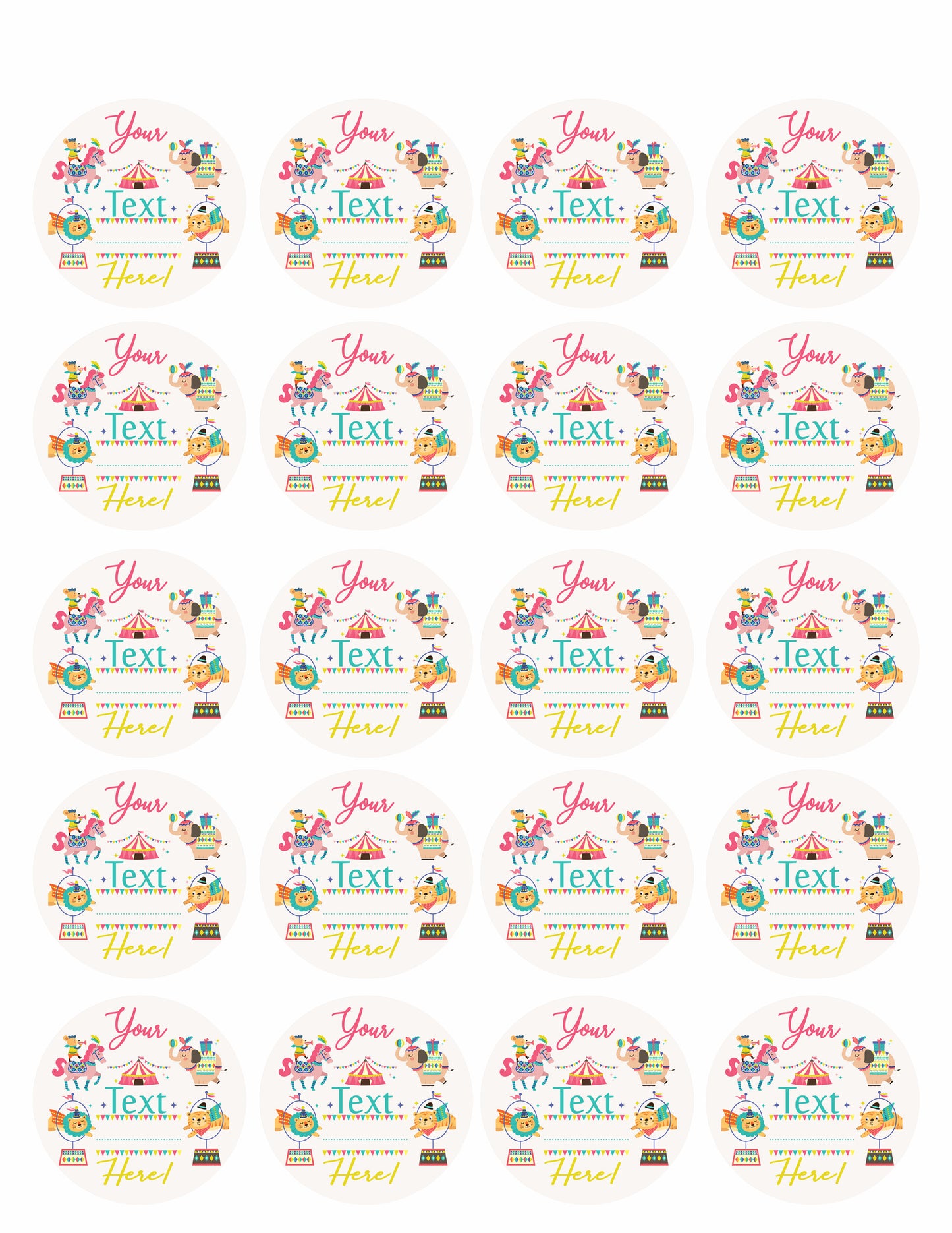 Kids Birthday - Edible Cake Topper, Cupcake Toppers, Strips