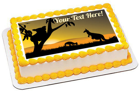 Koala and Kangaroo - Edible Cake Topper, Cupcake Toppers, Strips