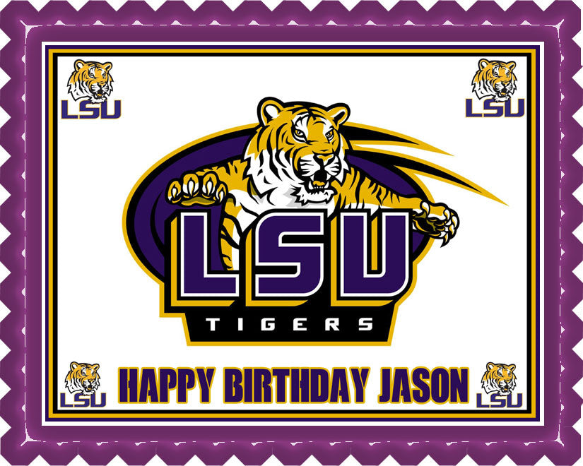 LSU Louisiana State University - Edible Cake Topper OR Cupcake Topper