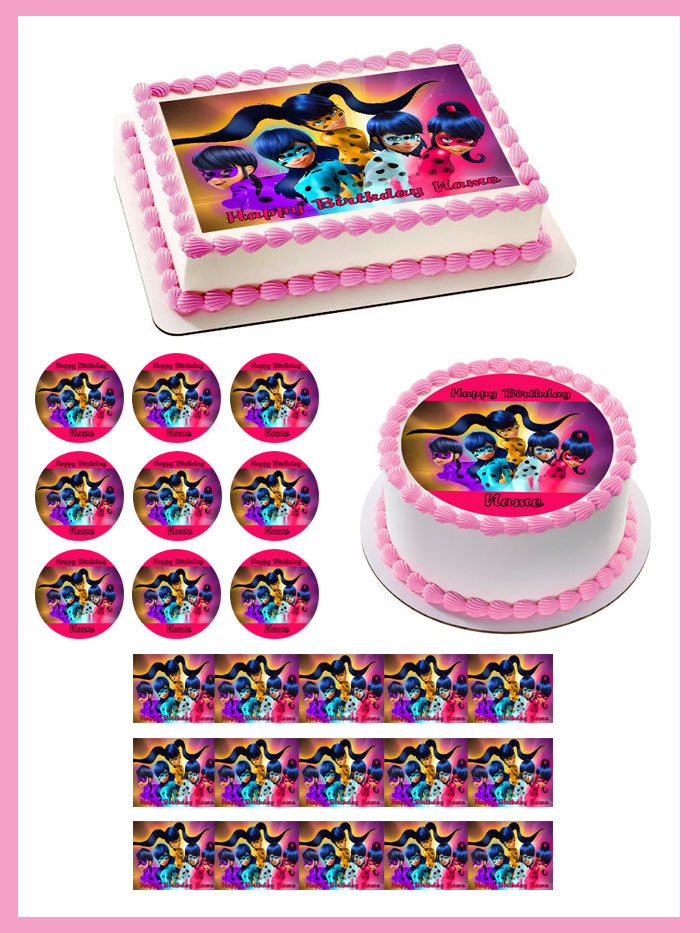 Miraculous Ladybug Wiki (Nr2) - Edible Cake Topper OR Cupcake Topper, Decor