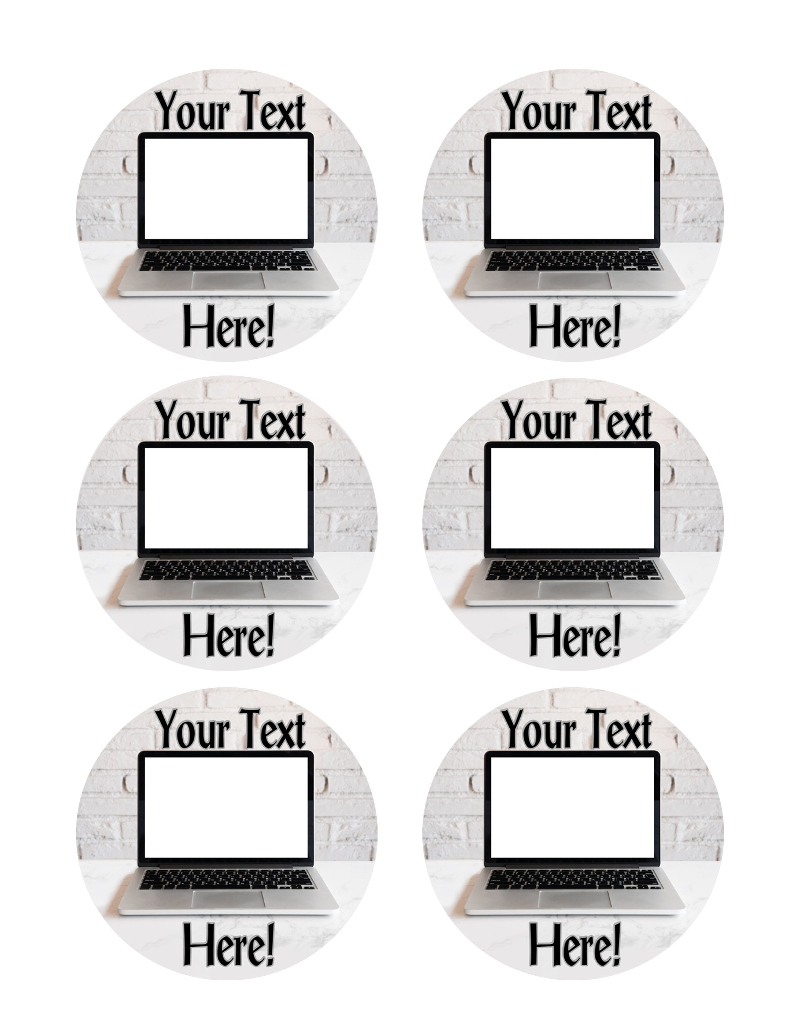 Pc Computer Toppers Laptop Computer - Edible Cake Topper, Cupcake Toppers, Strips – EPOC-PRINT