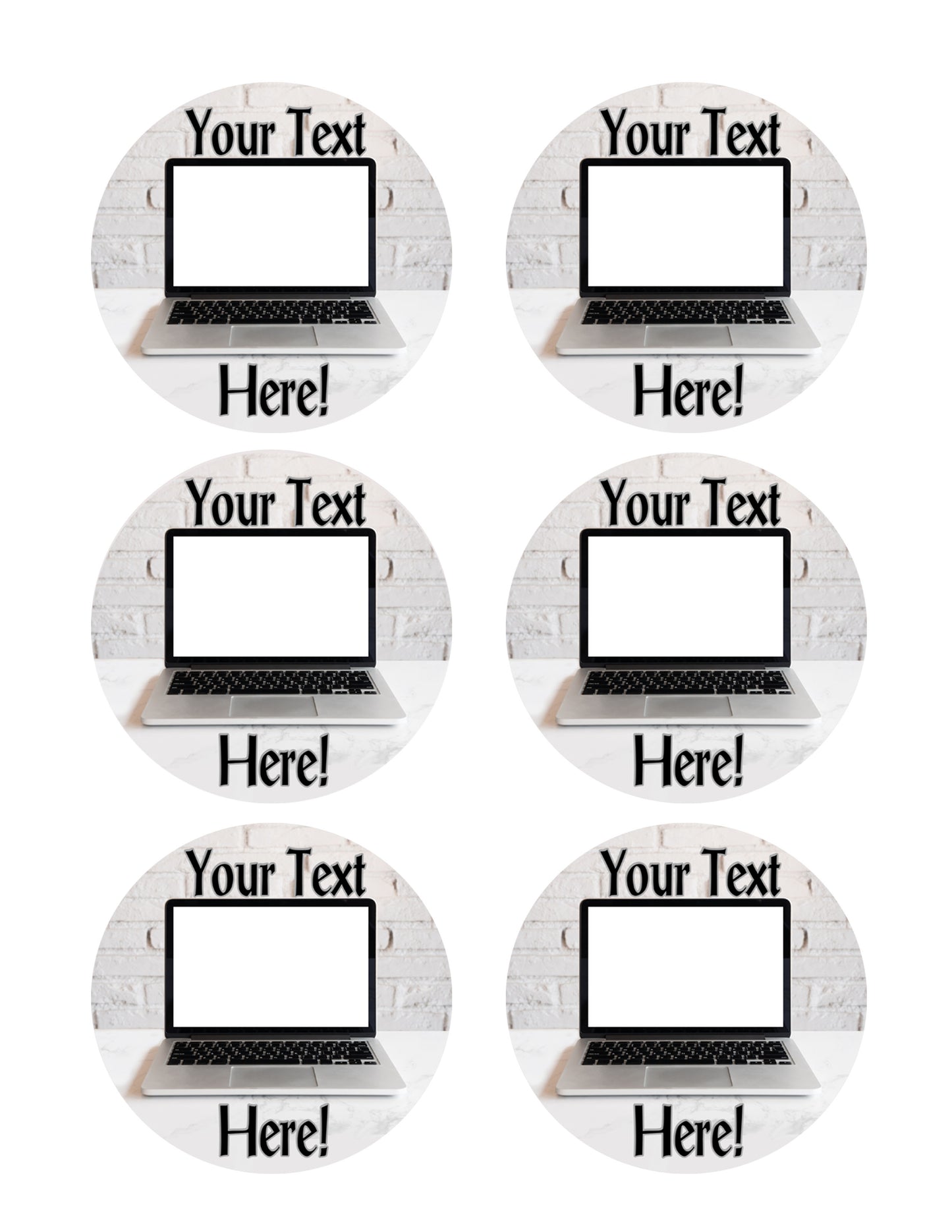 Laptop Computer - Edible Cake Topper, Cupcake Toppers, Strips – EPOC-PRINT