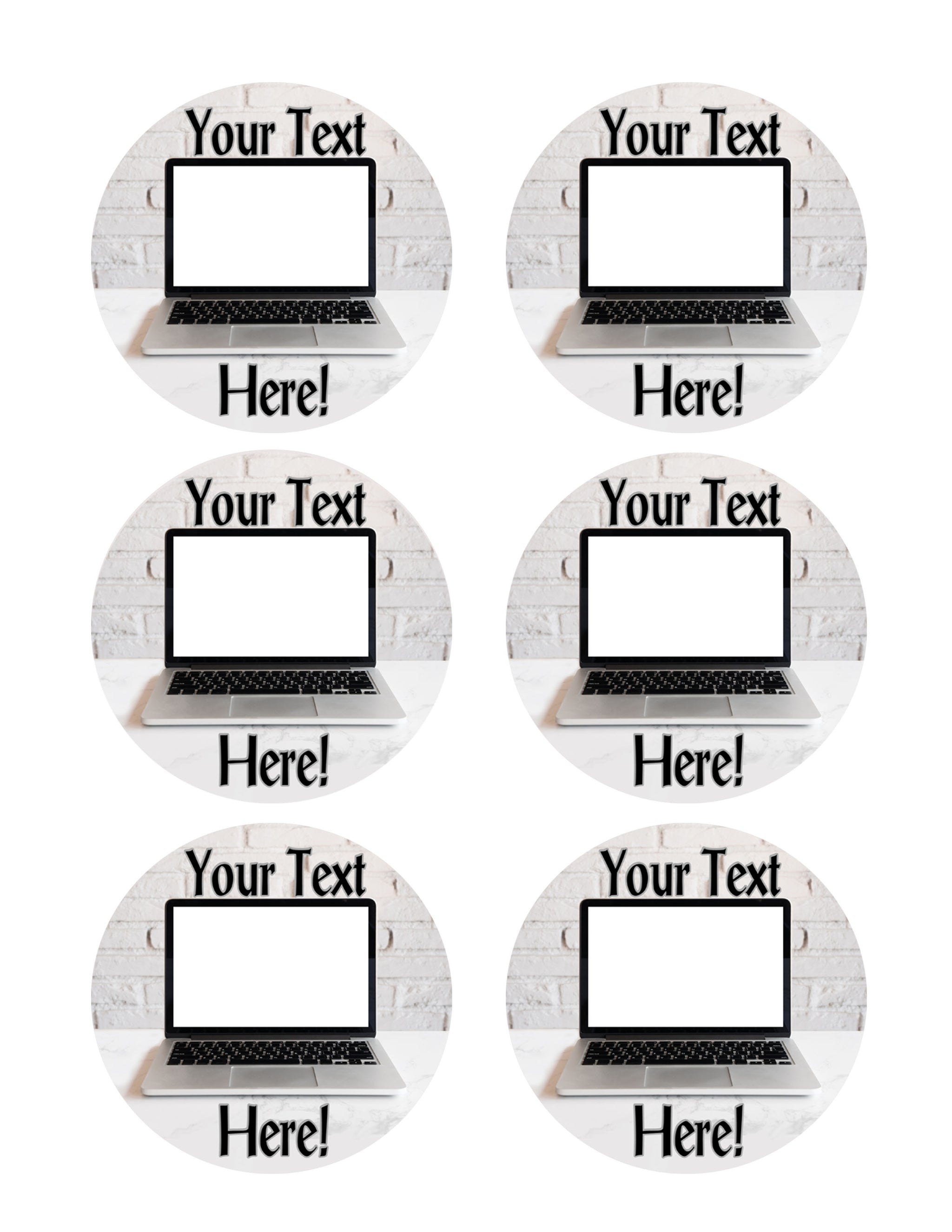 Laptop Computer - Edible Cake Topper, Cupcake Toppers, Strips – EPOC-PRINT