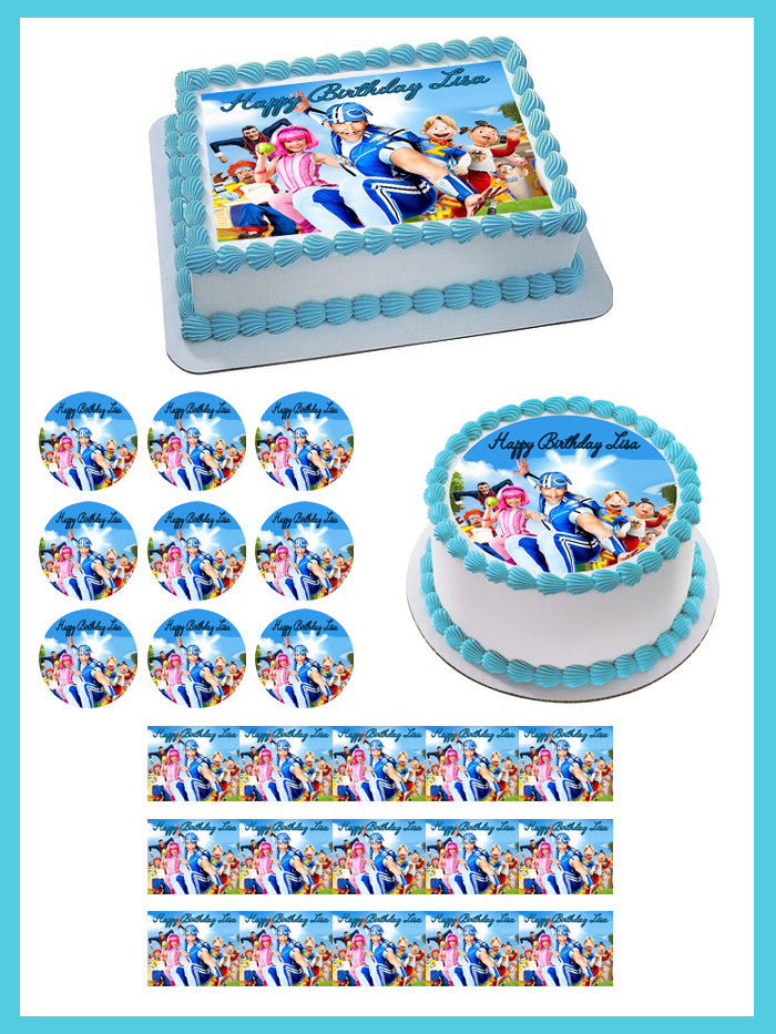 Lazy Town Edible Birthday Cake Topper OR Cupcake Topper, Decor - Edible Prints On Cake (Edible Cake &Cupcake Topper)