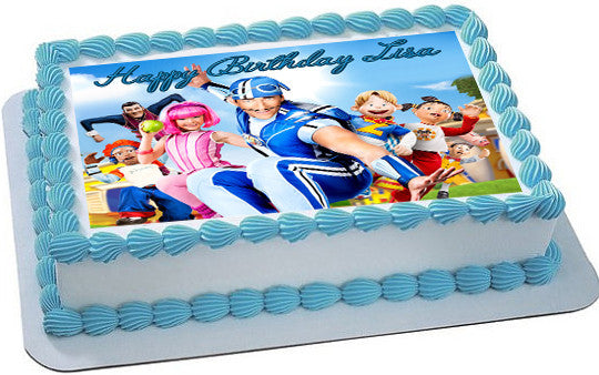 Lazy Town Edible Birthday Cake Topper OR Cupcake Topper, Decor - Edible Prints On Cake (Edible Cake &Cupcake Topper)