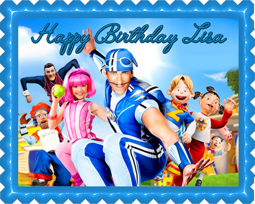 Lazy Town Edible Birthday Cake Topper OR Cupcake Topper, Decor - Edible Prints On Cake (Edible Cake &Cupcake Topper)