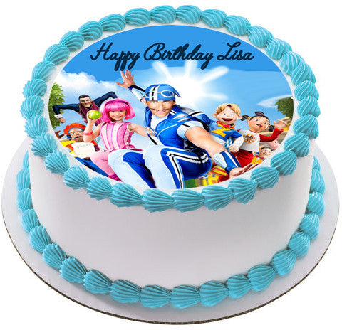 Lazy Town Edible Birthday Cake Topper OR Cupcake Topper, Decor - Edible Prints On Cake (Edible Cake &Cupcake Topper)