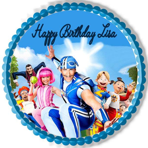 Lazy Town Edible Birthday Cake Topper OR Cupcake Topper, Decor - Edible Prints On Cake (Edible Cake &Cupcake Topper)
