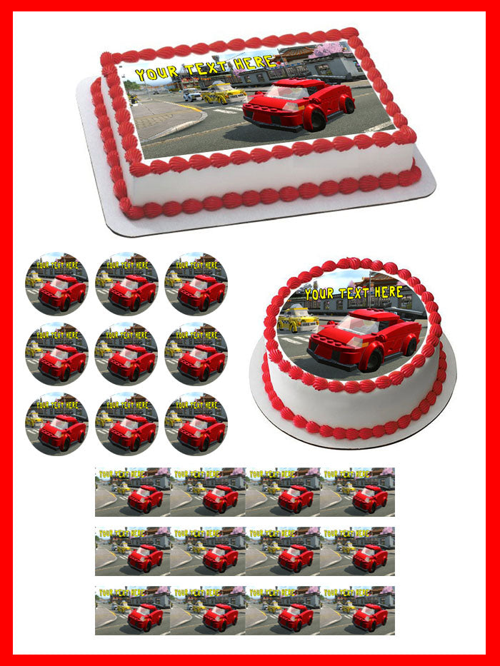 Lego City - Edible Cake Topper OR Cupcake Topper, Decor