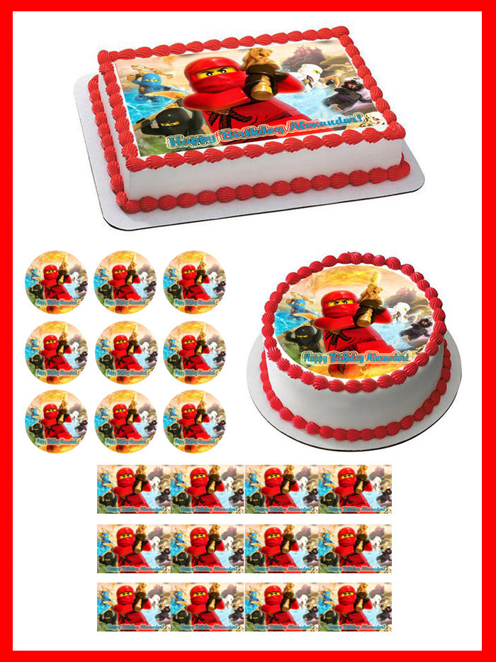 Lego Ninjago (Nr3) - Edible Cake Topper OR Cupcake Topper