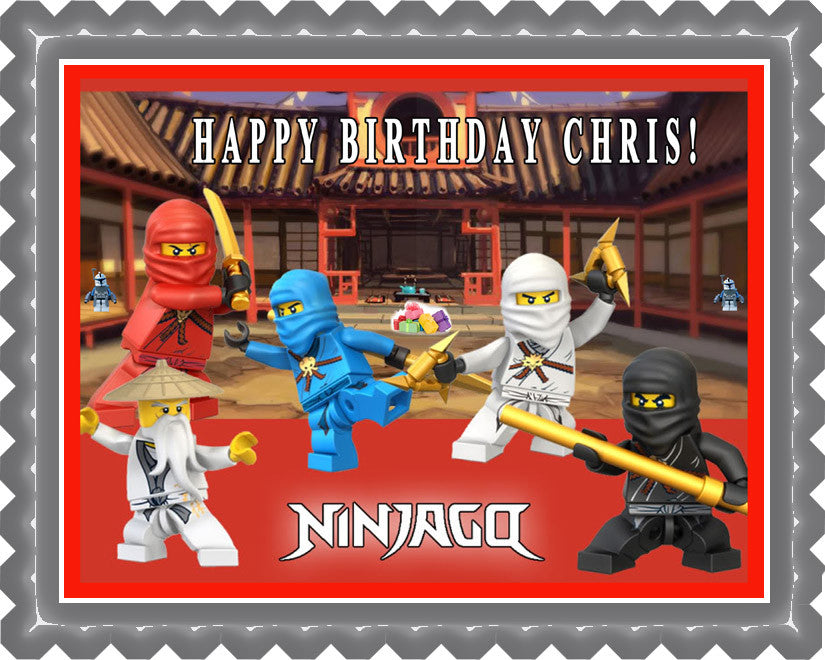 LEGO NINJAGO - Edible Birthday Cake Topper OR Cupcake Topper