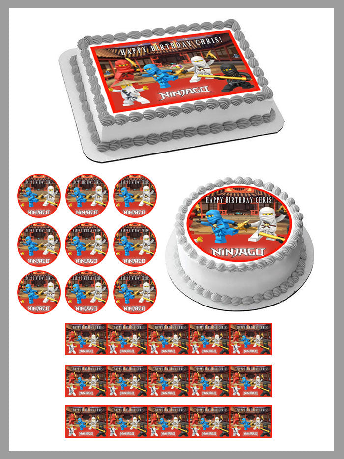 LEGO NINJAGO - Edible Birthday Cake Topper OR Cupcake Topper