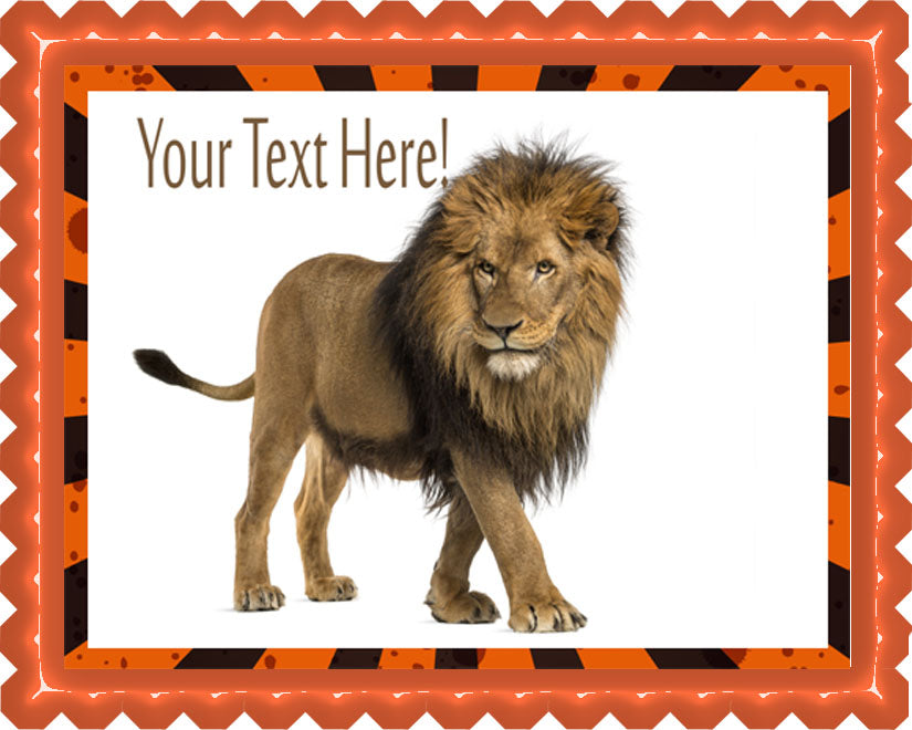 Lion - Edible Cake Topper, Cupcake Toppers, Strips