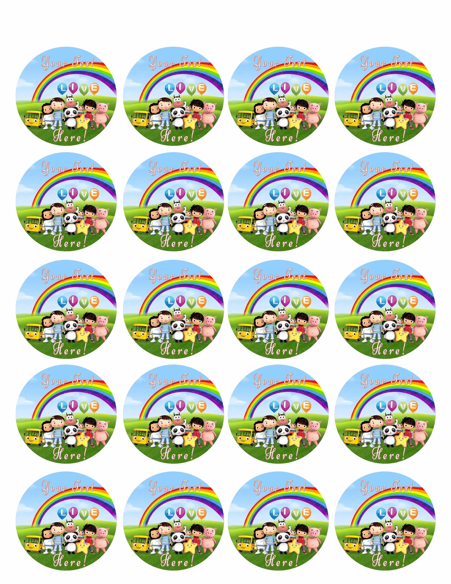 Little Baby Bum - Edible Cake Topper, Cupcake Toppers, Strips