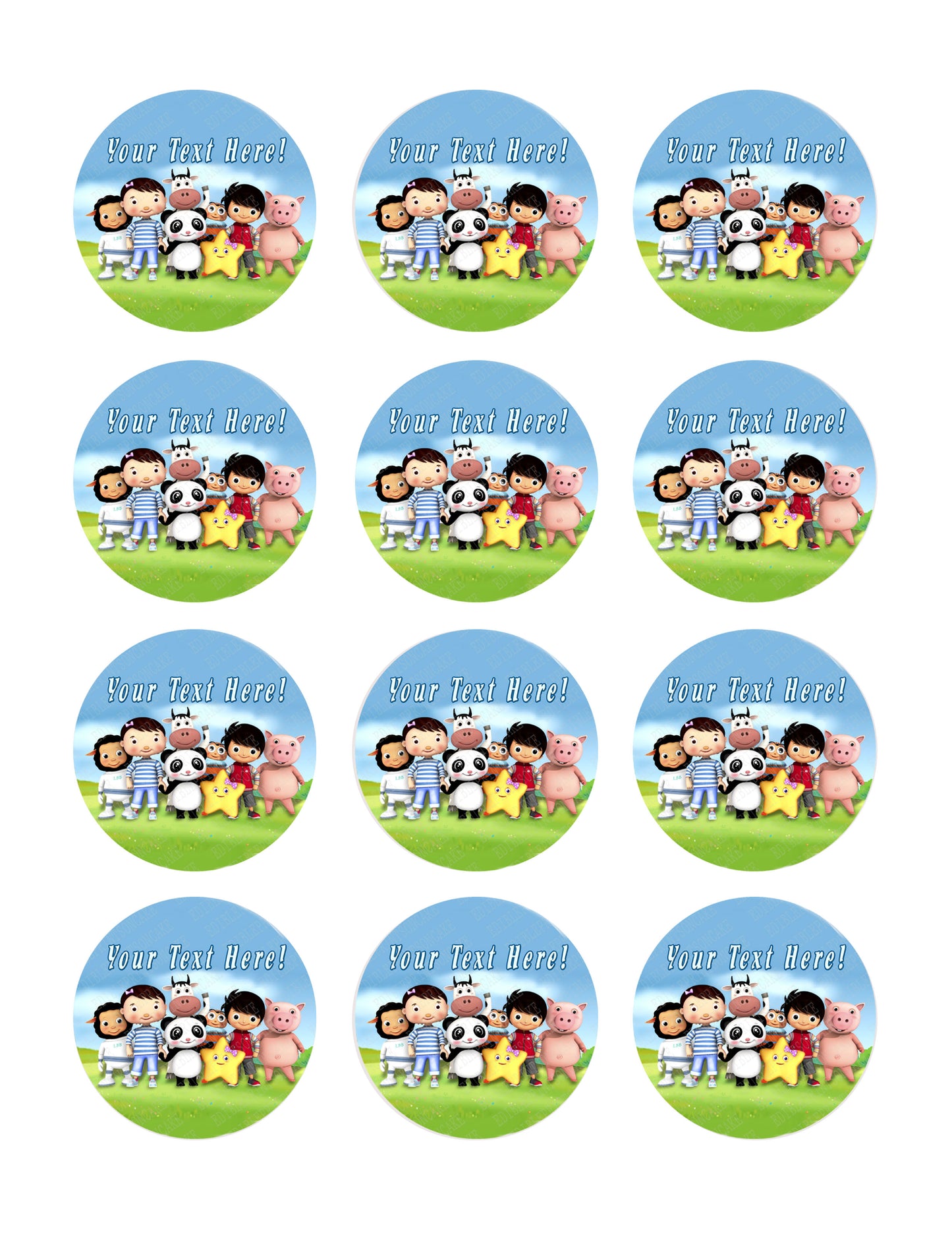 Little Baby Bum (Nr2) - Edible Cake Topper, Cupcake Toppers, Strips