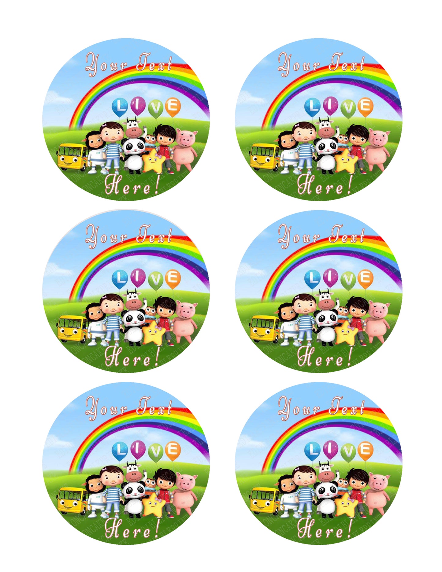 Little Baby Bum - Edible Cake Topper, Cupcake Toppers, Strips