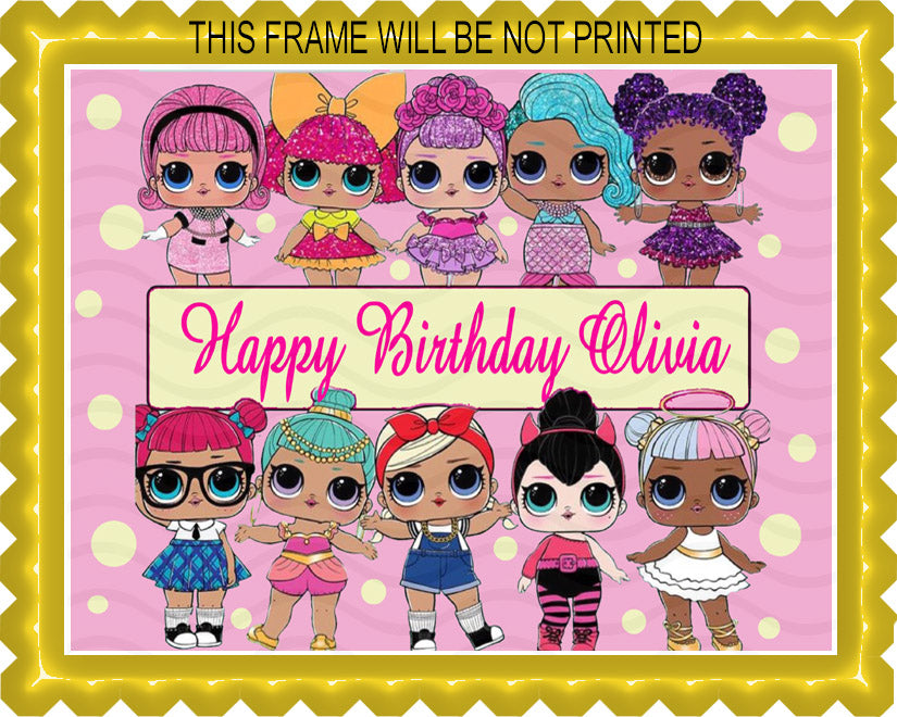 Lol Suprise Dolls (Nr2) - Edible Cake Topper, Cupcake Toppers, Strips