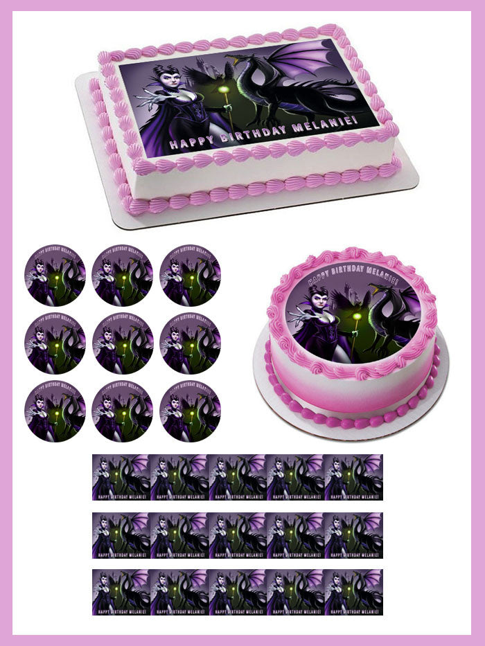 Maleficent - Edible Cake Topper OR Cupcake Topper, Decor