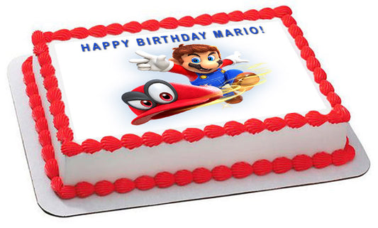 Mario - Edible Cake Topper or Cupcake Toppers, Strips