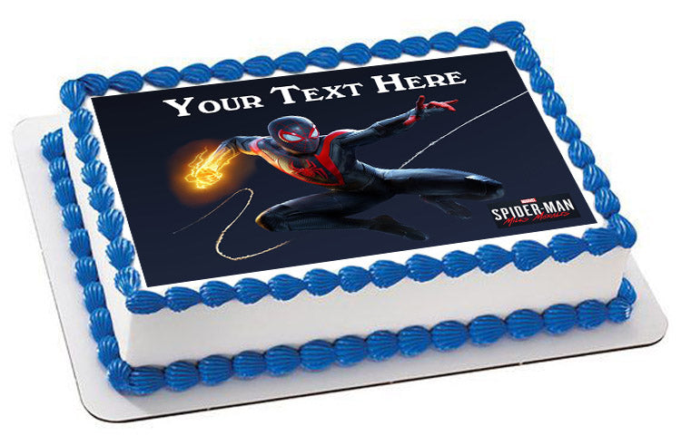 Marvel's Spider Man Miles Morales - Edible Cake Topper, Cupcake Toppers, Strips