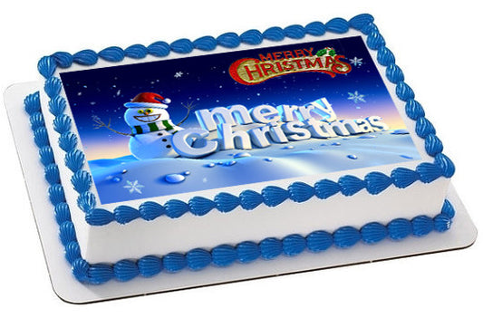 Christmas 3 Edible Birthday Cake Topper OR Cupcake Topper, Decor - Edible Prints On Cake (Edible Cake &Cupcake Topper)