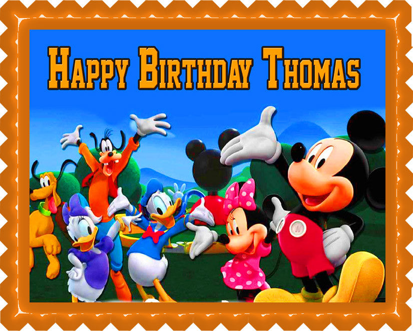 Mickey Mouse Clubhouse 4 Edible Birthday Cake Topper OR Cupcake Topper, Decor - Edible Prints On Cake (Edible Cake &Cupcake Topper)