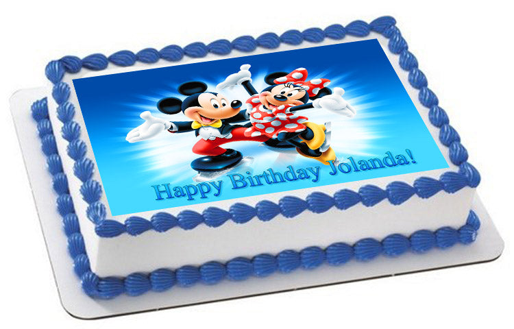 Mickey and Minnie - Edible Cake Topper OR Cupcake Topper, Decor