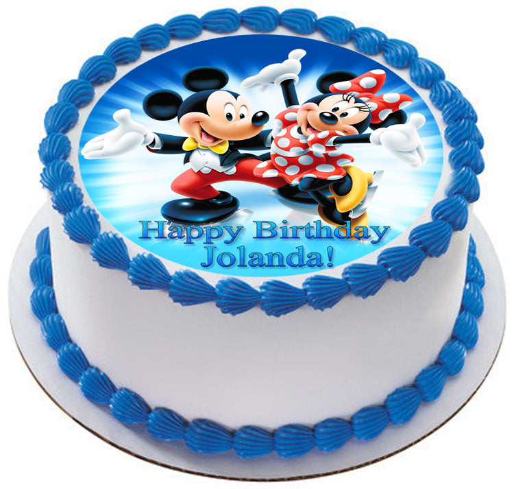 Mickey and Minnie - Edible Cake Topper OR Cupcake Topper, Decor