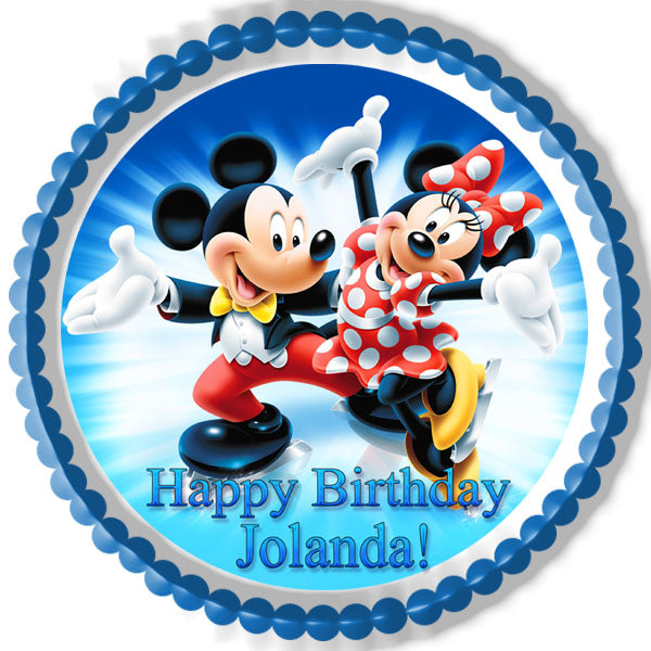 Mickey and Minnie - Edible Cake Topper OR Cupcake Topper, Decor