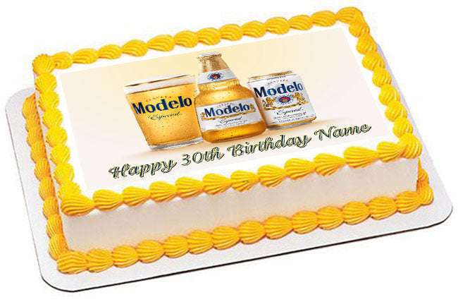 Modelo beer - Edible Birthday Cake Topper OR Cupcake Topper, Decor