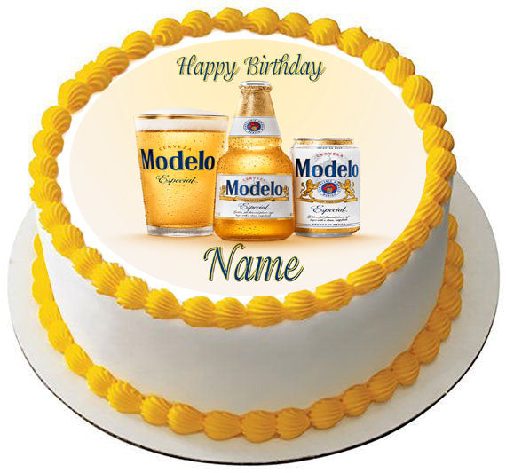 Modelo beer - Edible Birthday Cake Topper OR Cupcake Topper, Decor