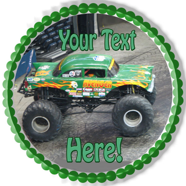 Monster Truck Avenger - Edible Cake Topper, Cupcake Toppers, Strips