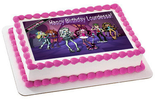MONSTER HIGH Edible Birthday Cake Topper OR Cupcake Topper, Decor - Edible Prints On Cake (Edible Cake &Cupcake Topper)