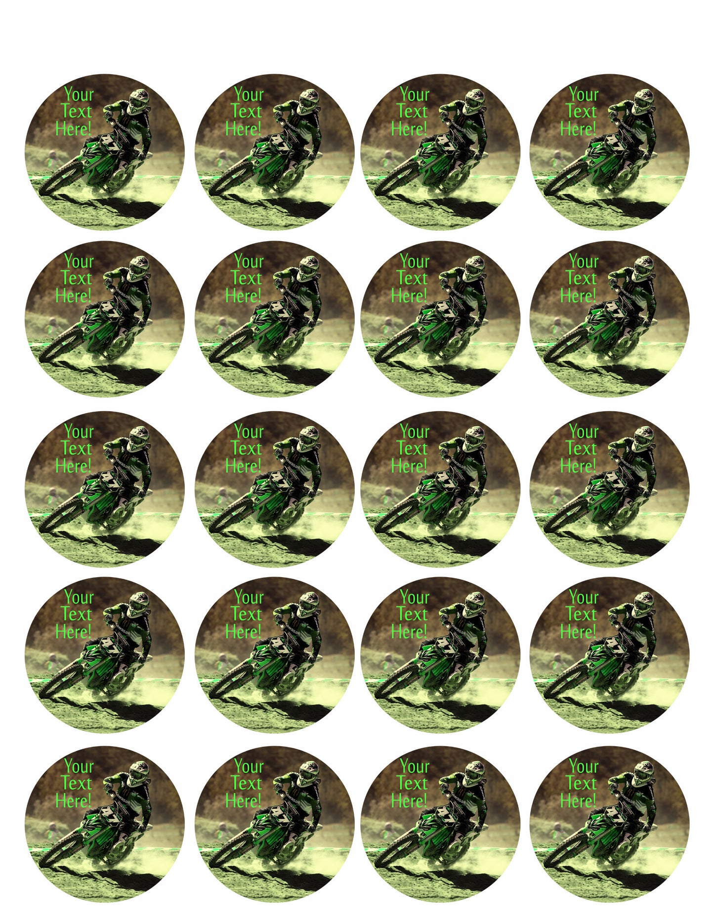 Motocross Racer - Edible Cake Topper, Cupcake Toppers, Strips