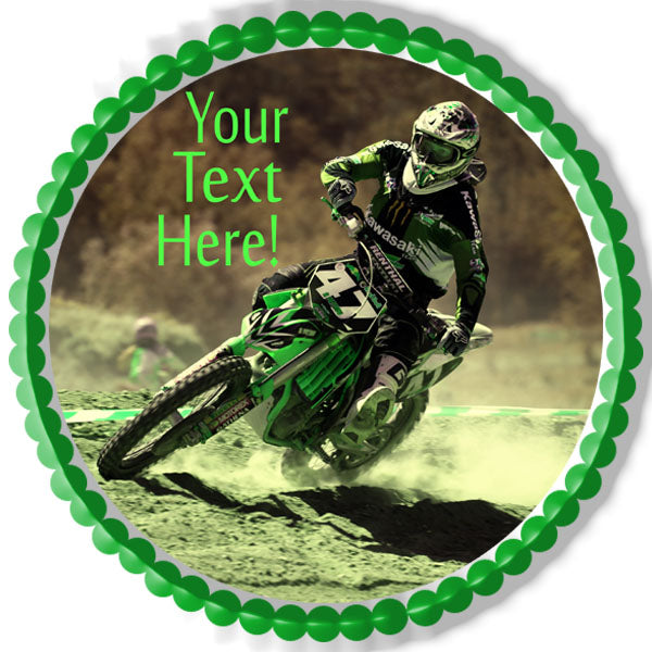 Motocross Racer - Edible Cake Topper, Cupcake Toppers, Strips