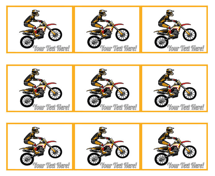 Motocross Rider Jumping - Edible Cake Topper, Cupcake Toppers, Strips