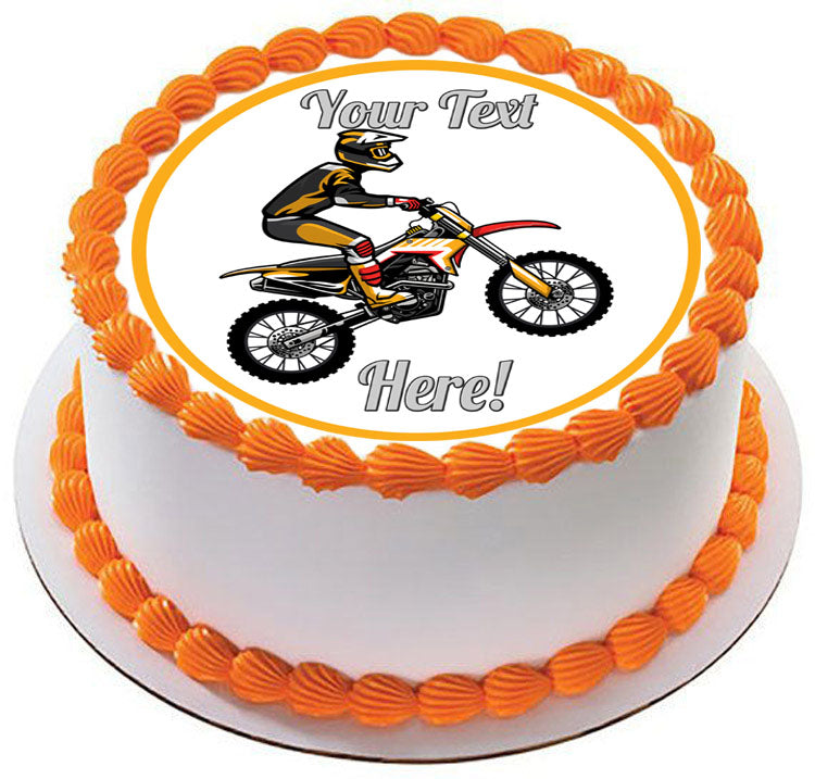 Motocross Rider Jumping - Edible Cake Topper, Cupcake Toppers, Strips