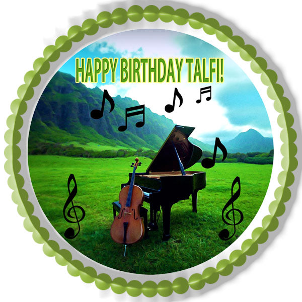 Music Notes Piano Musical Instrument - Edible Cake Topper OR Cupcake Topper, Decor