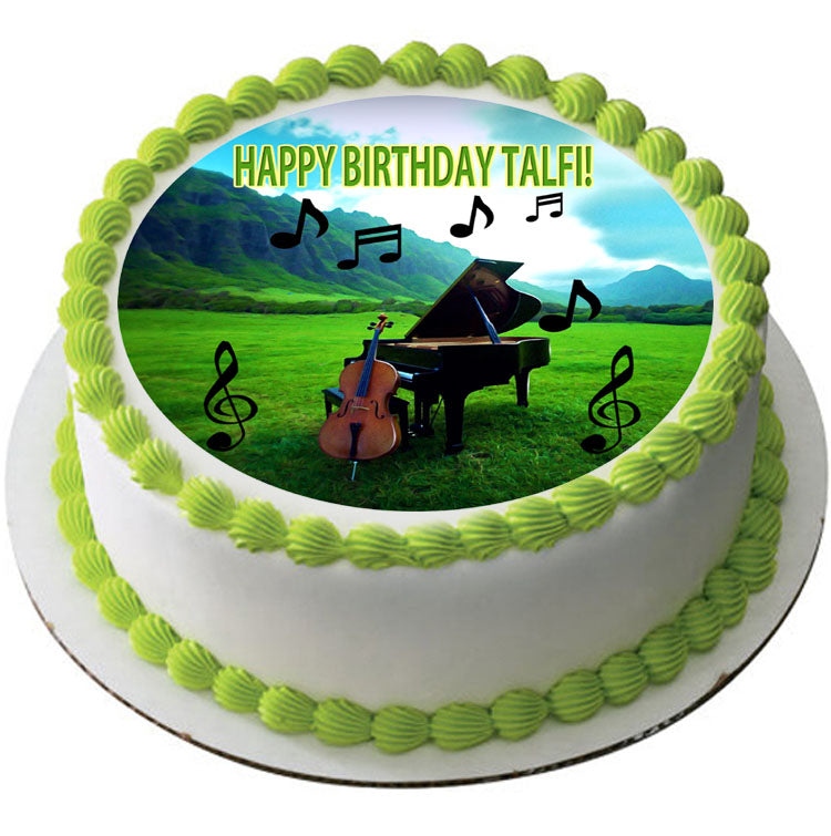 Music Notes Piano Musical Instrument - Edible Cake Topper OR Cupcake Topper, Decor
