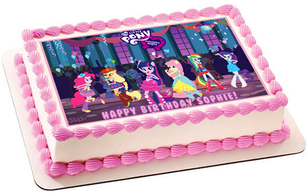 My Little Pony Equestria Girls Edible Birthday Cake Topper OR Cupcake Topper, Decor - Edible Prints On Cake (Edible Cake &Cupcake Topper)
