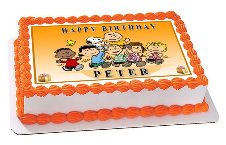 Peanuts Characters - Edible Birthday Cake Topper OR Cupcake Topper, Decor