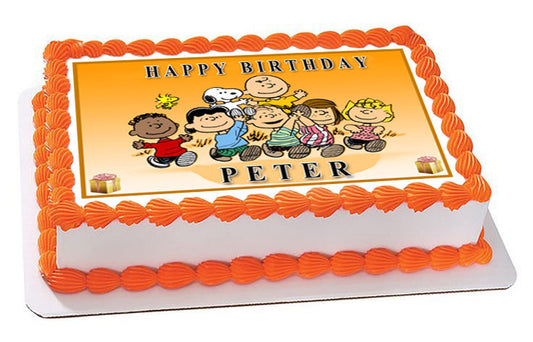 Peanuts Characters - Edible Birthday Cake Topper OR Cupcake Topper, Decor