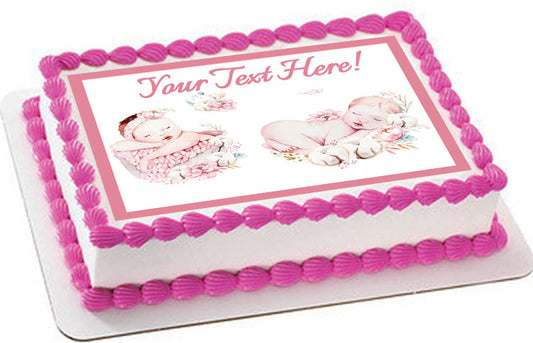 Newborn Baby - Edible Cake Topper, Cupcake Toppers, Strips