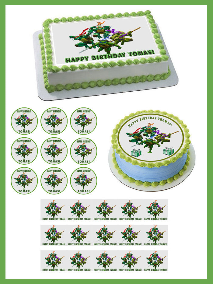 Ninja Turtles - Edible Cake Topper OR Cupcake Topper, Decor