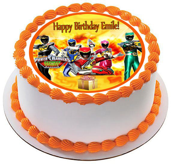 Power Rangers Dino Charge 1 Edible Birthday Cake Topper OR Cupcake Topper, Decor - Edible Prints On Cake (Edible Cake &Cupcake Topper)