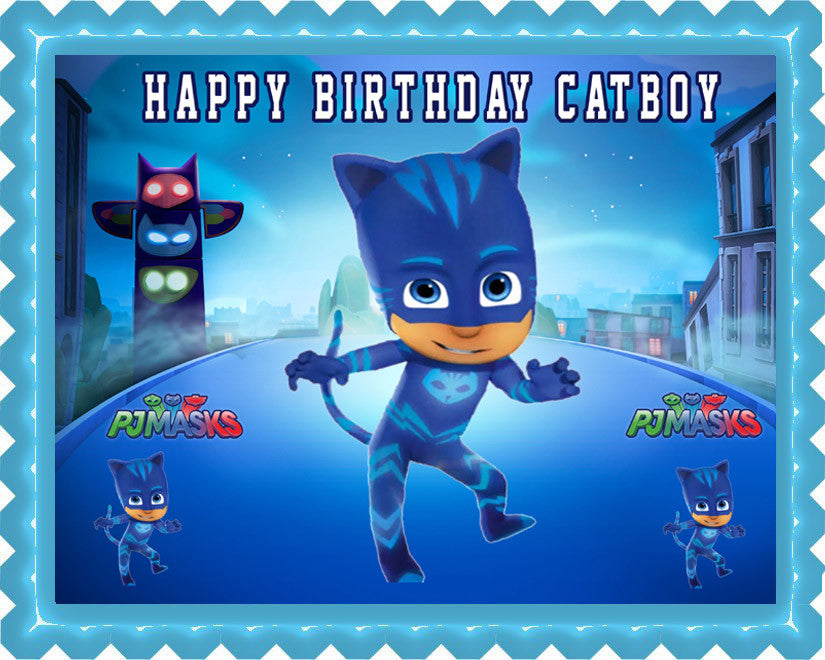 PJ Masks Cat Boy - Edible Cake Topper OR Cupcake Topper, Decor