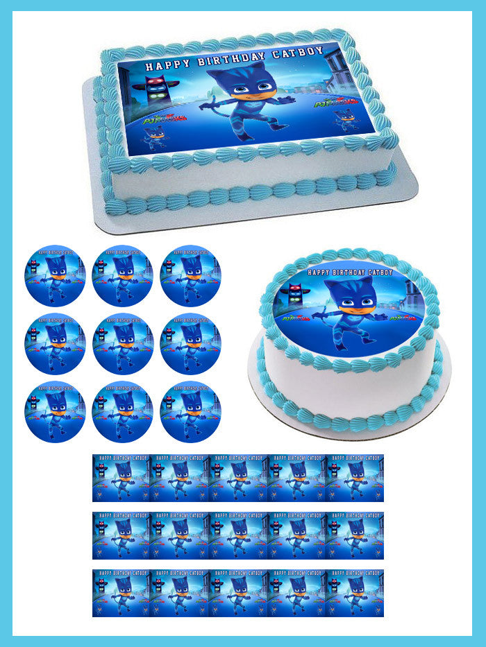 PJ Masks Cat Boy - Edible Cake Topper OR Cupcake Topper, Decor