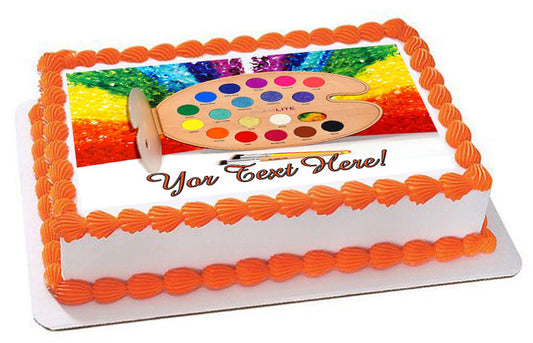 Paint Palette - Edible Cake Topper, Cupcake Toppers, Strips