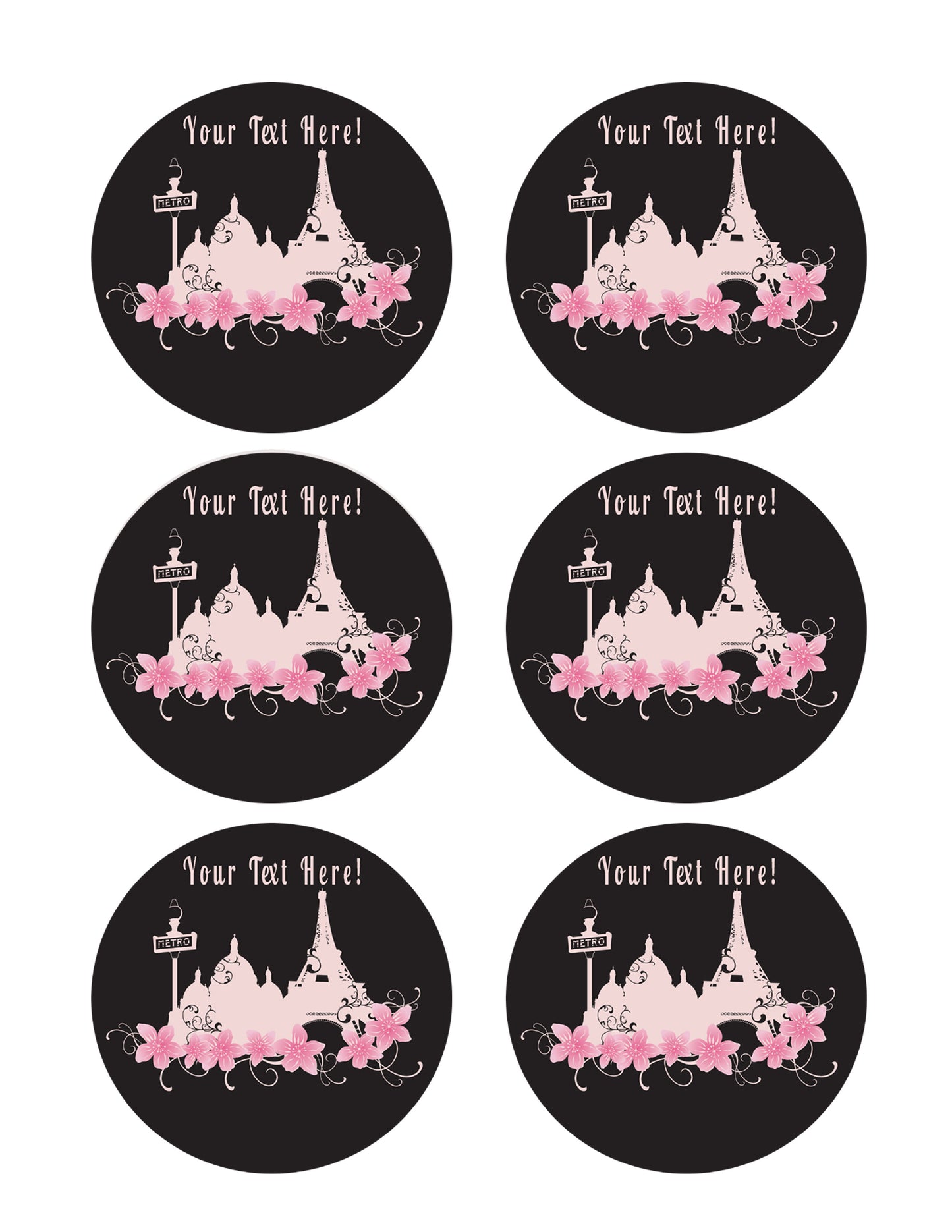 Paris (Nr2) - Edible Cake Topper, Cupcake Toppers, Strips