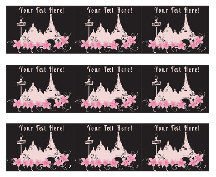 Paris (Nr2) - Edible Cake Topper, Cupcake Toppers, Strips
